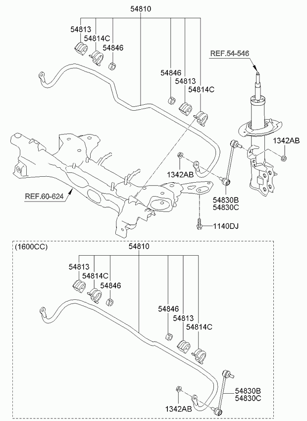 Hyundai 54830-1P000 - Тяга / стойка, стабилизатор parts5.com