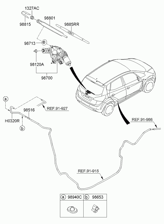 Hyundai 988501P000 - Щетка стеклоочистителя parts5.com