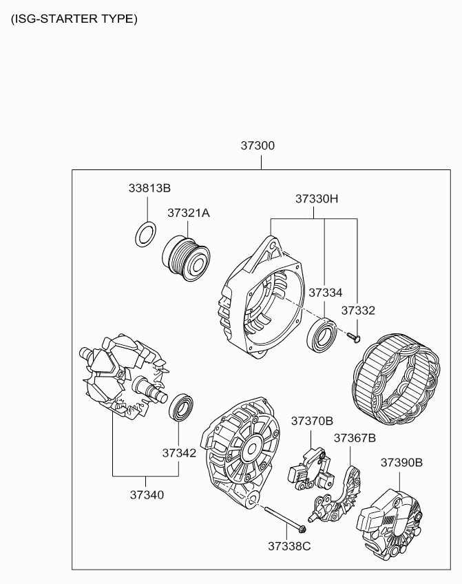 Hyundai (BEIJING) 37300-2B510 - Генератор parts5.com