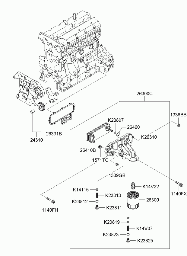 Hyundai 26330-4X000 - Масляный фильтр parts5.com