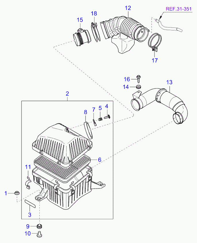 KIA 28100-39450 - Датчик потока, массы воздуха parts5.com