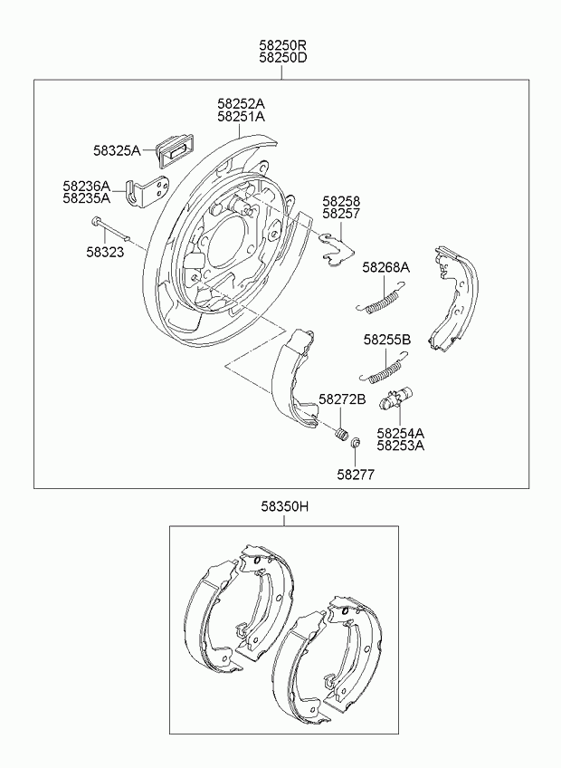 Ssangyong 58350-2GA00 - Комплект тормозов, ручник, парковка parts5.com