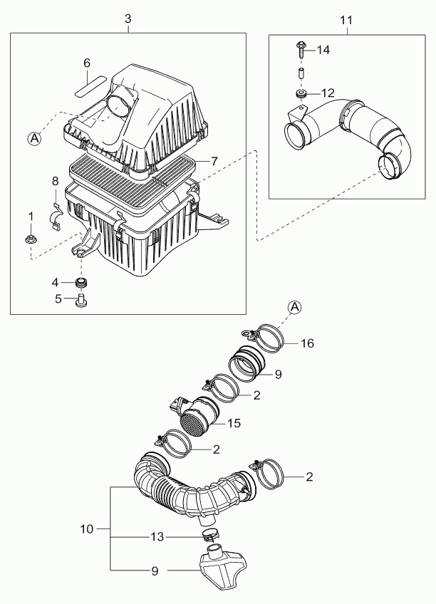 KIA 28164-38210 - Датчик потока, массы воздуха parts5.com