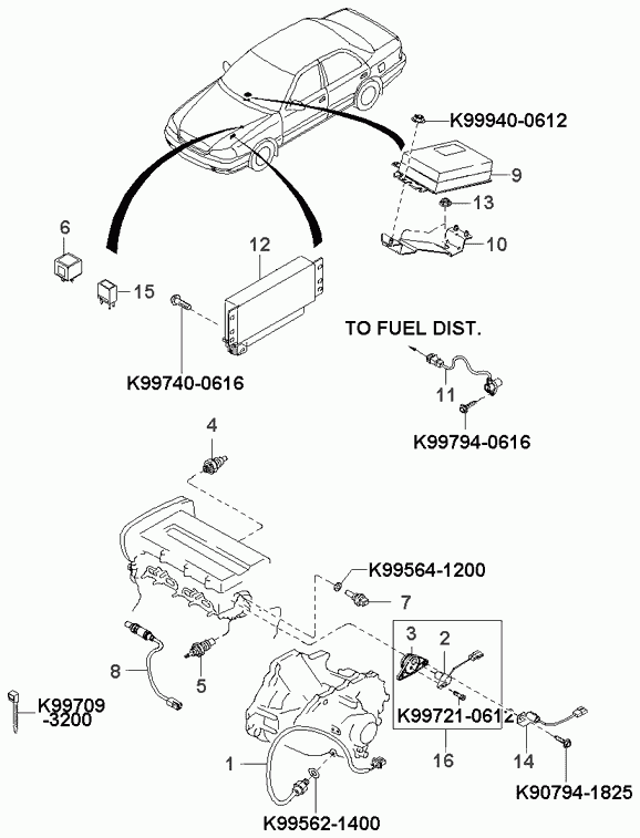 KIA 0K95B-18840 - Датчик, температура охлаждающей жидкости parts5.com