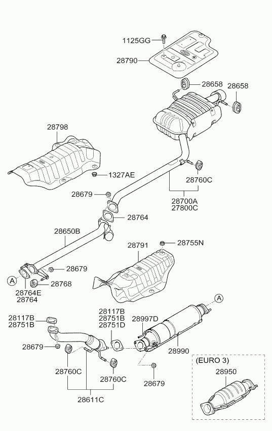 KIA 287644D150 - Прокладка, впускной / выпускной коллектор parts5.com