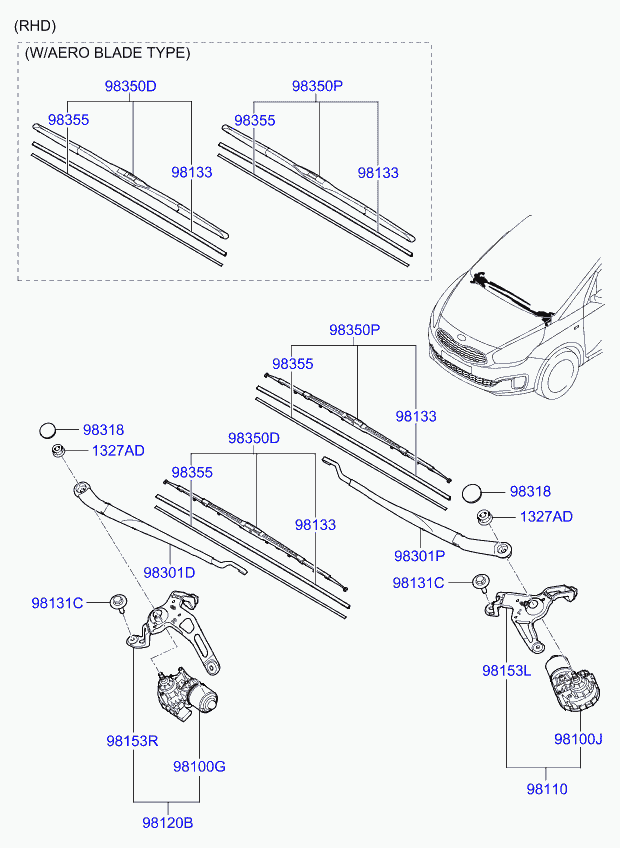 KIA 98350A4000 - Limpiaparabrisas parts5.com