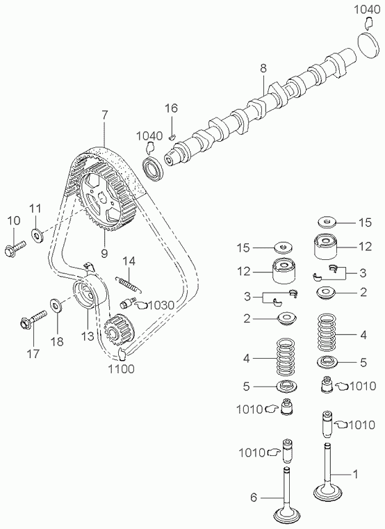 Hyundai 0K054-12-700A - Натяжной ролик, ремень ГРМ parts5.com