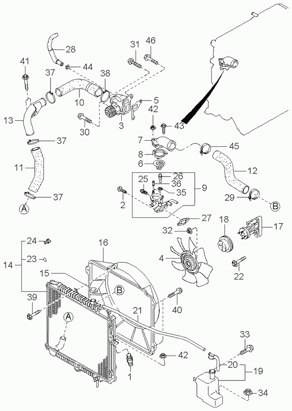 KIA 0K04R-15-010 - Водяной насос parts5.com