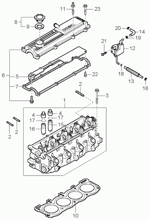 KIA M RF01 10 155A - Комплект прокладок, стержень клапана parts5.com