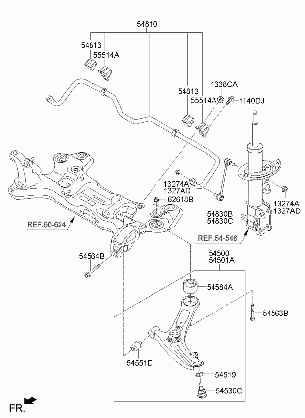 Hyundai 54830-1J000 - Тяга / стойка, стабилизатор parts5.com