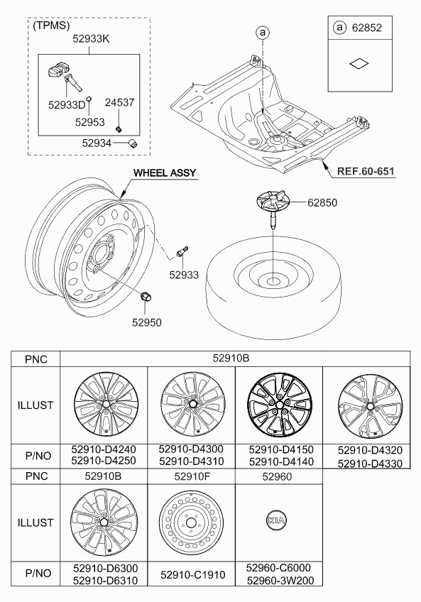 GENESIS 52933-D4100 - Wheel Sensor, tyre pressure control system parts5.com