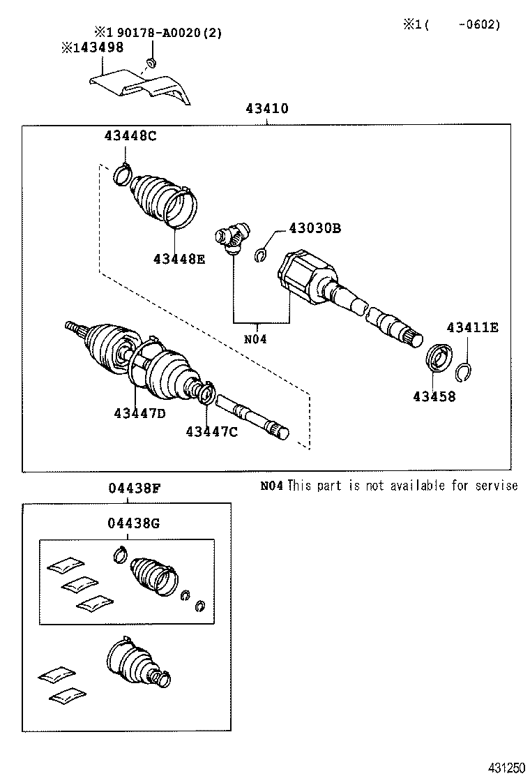 TOYOTA 434100E011 - Шарнирный комплект, ШРУС, приводной вал parts5.com