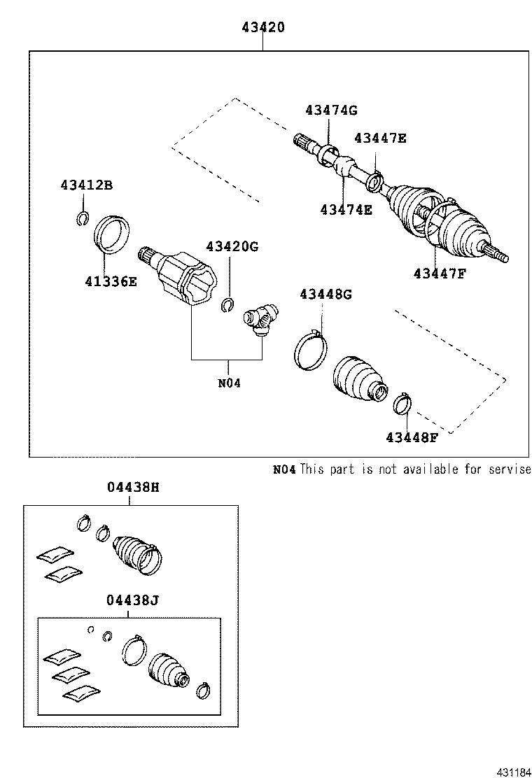 TOYOTA 04438-08050 - Пыльник, приводной вал parts5.com