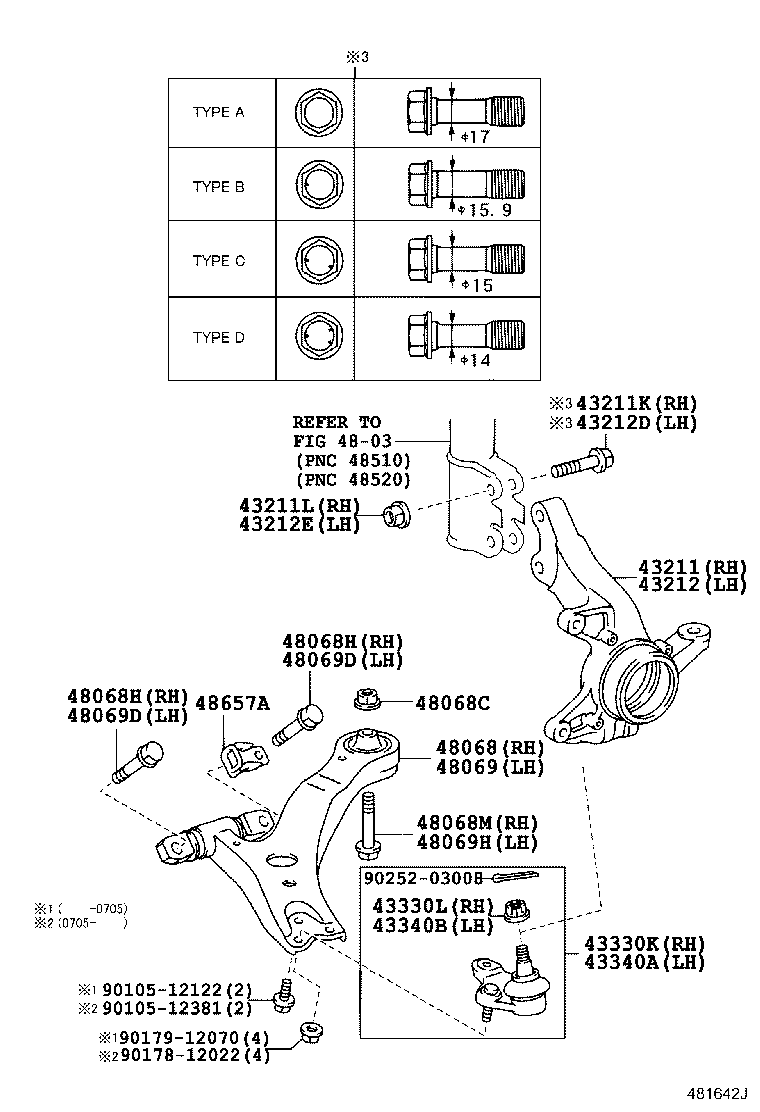 TOYOTA 48069-48030 - Рычаг подвески колеса parts5.com