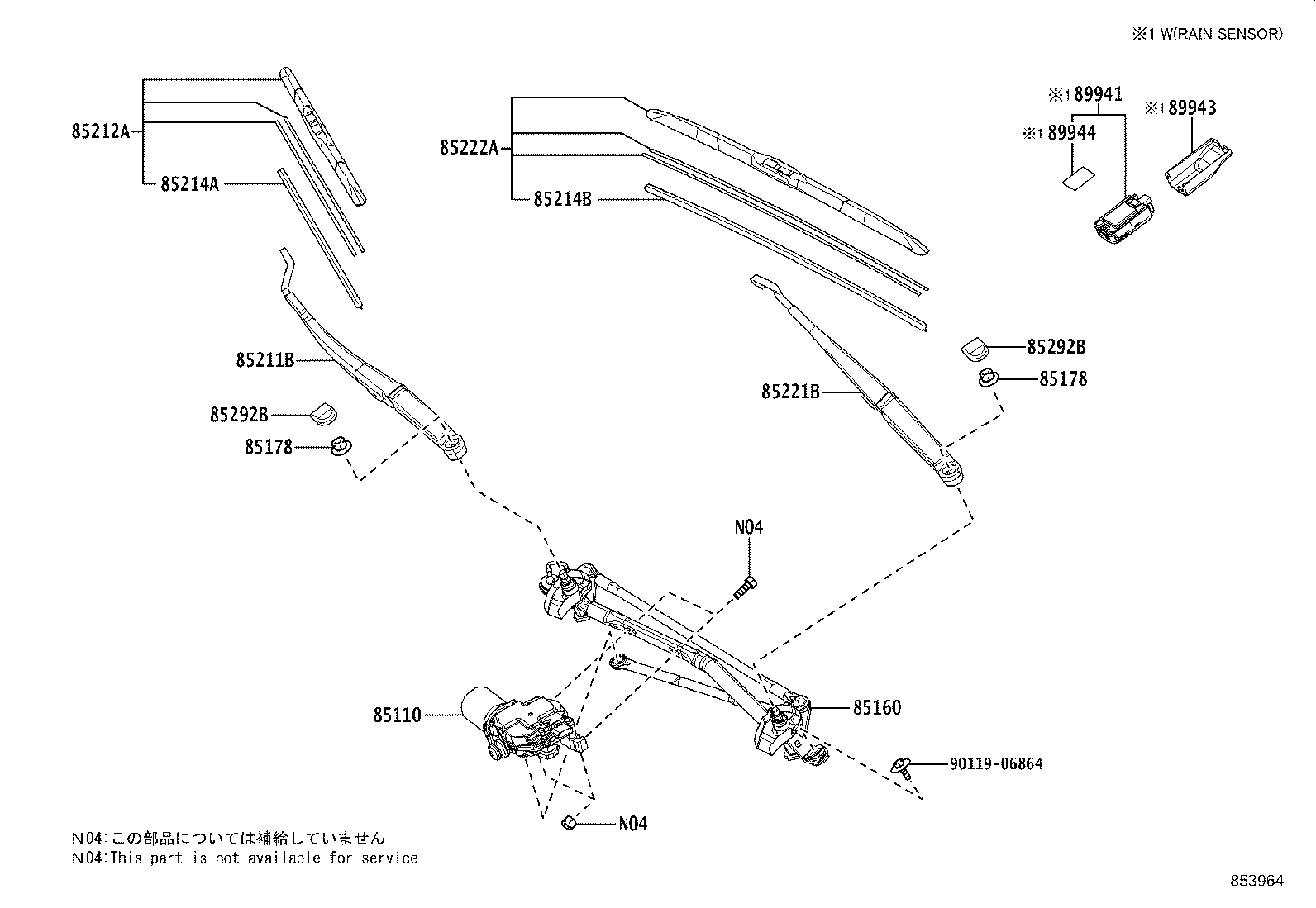 TOYOTA 8521452110 - Щетка стеклоочистителя parts5.com