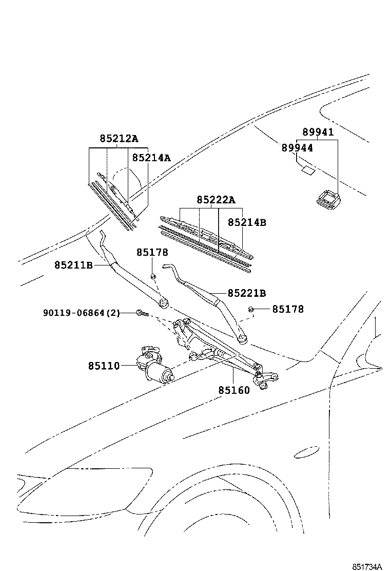 TOYOTA 85222-33241 - Щетка стеклоочистителя parts5.com