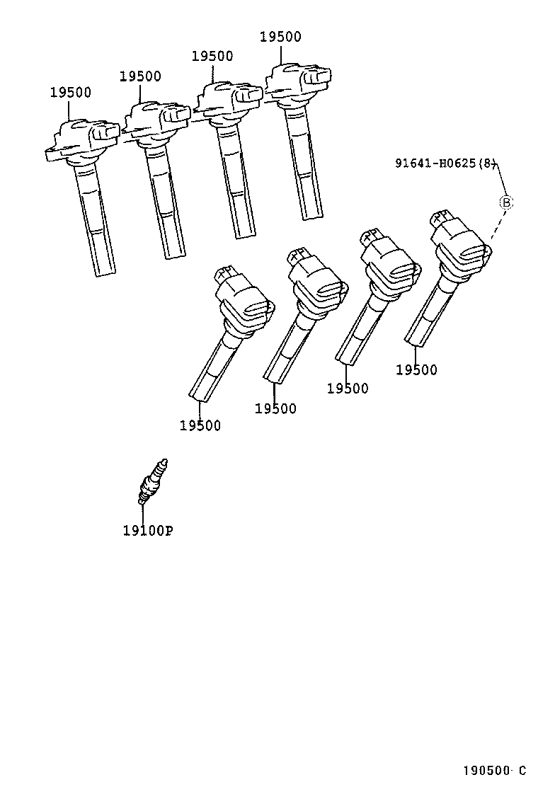 TOYOTA 90919-01210 - Spark Plug parts5.com