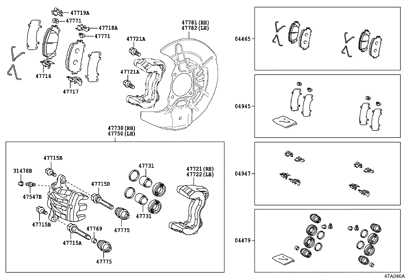 LEXUS 0446548210 - Тормозные колодки, дисковые, комплект parts5.com