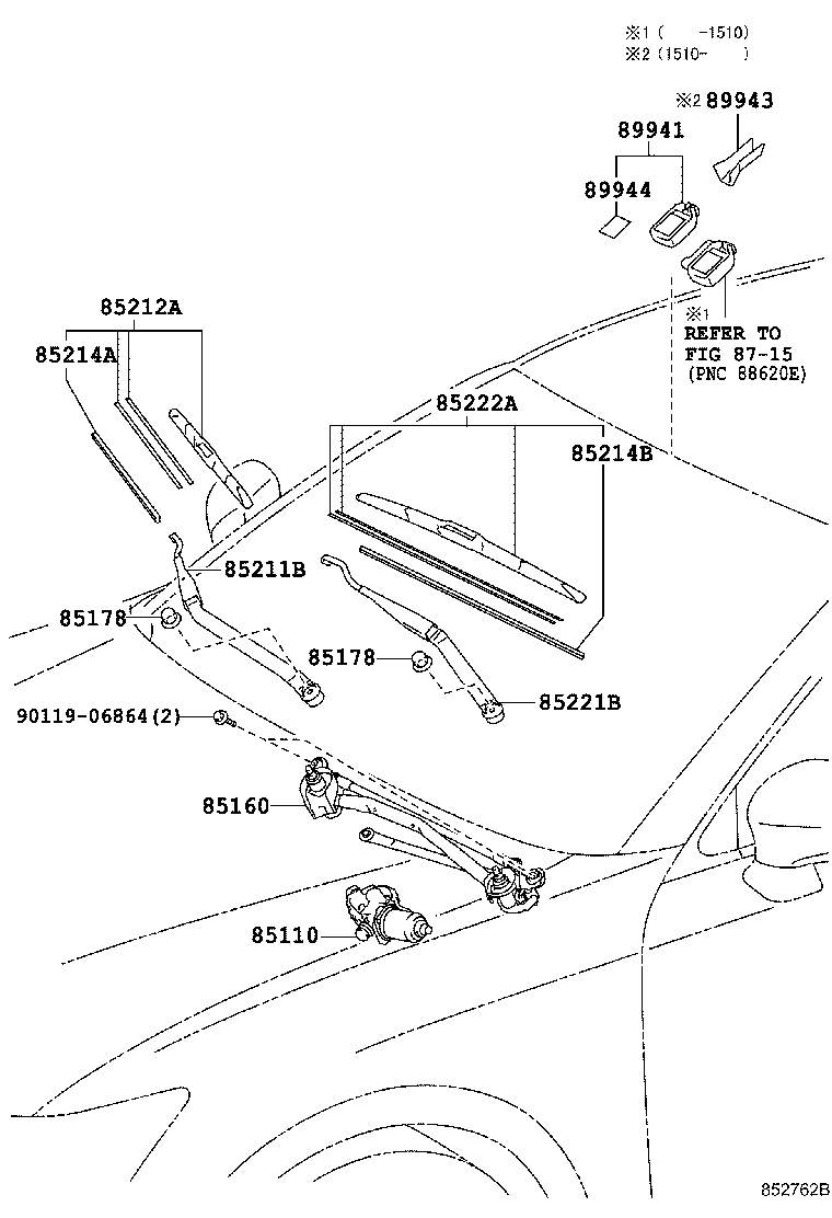 TOYOTA 8521433180 - Щетка стеклоочистителя parts5.com