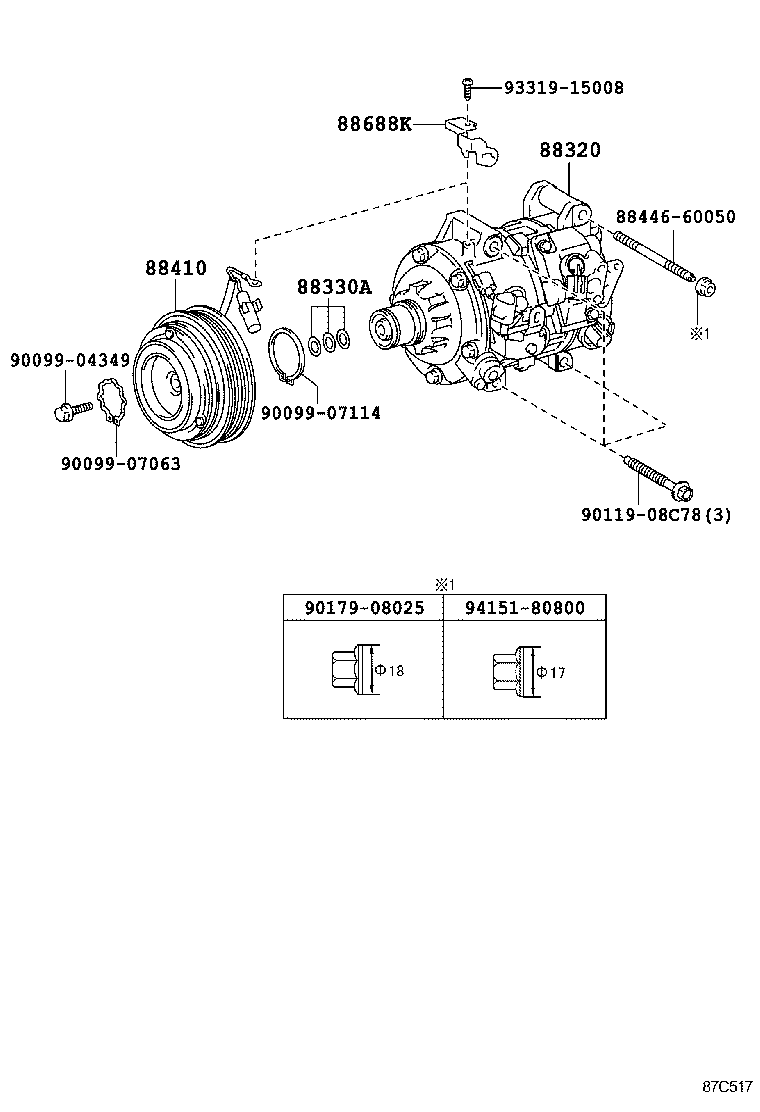 TOYOTA 88320-3A380 - Компрессор кондиционера parts5.com