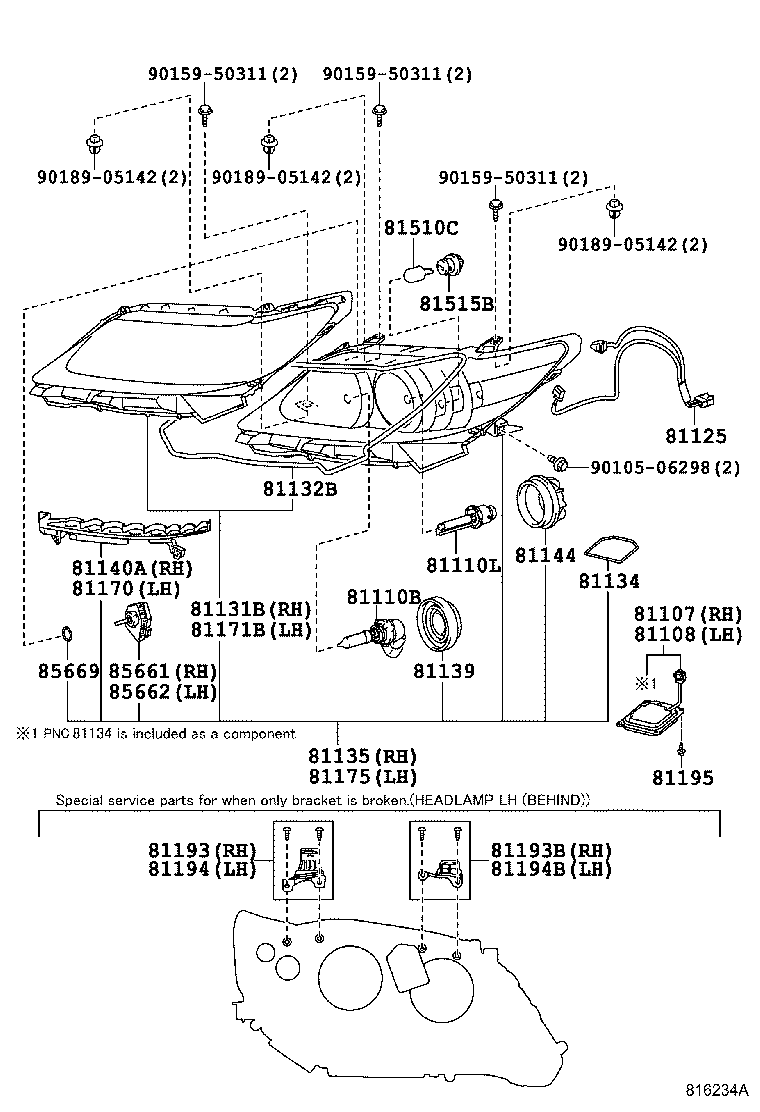 TOYOTA 81107-33761 - Устройство управления, освещение parts5.com