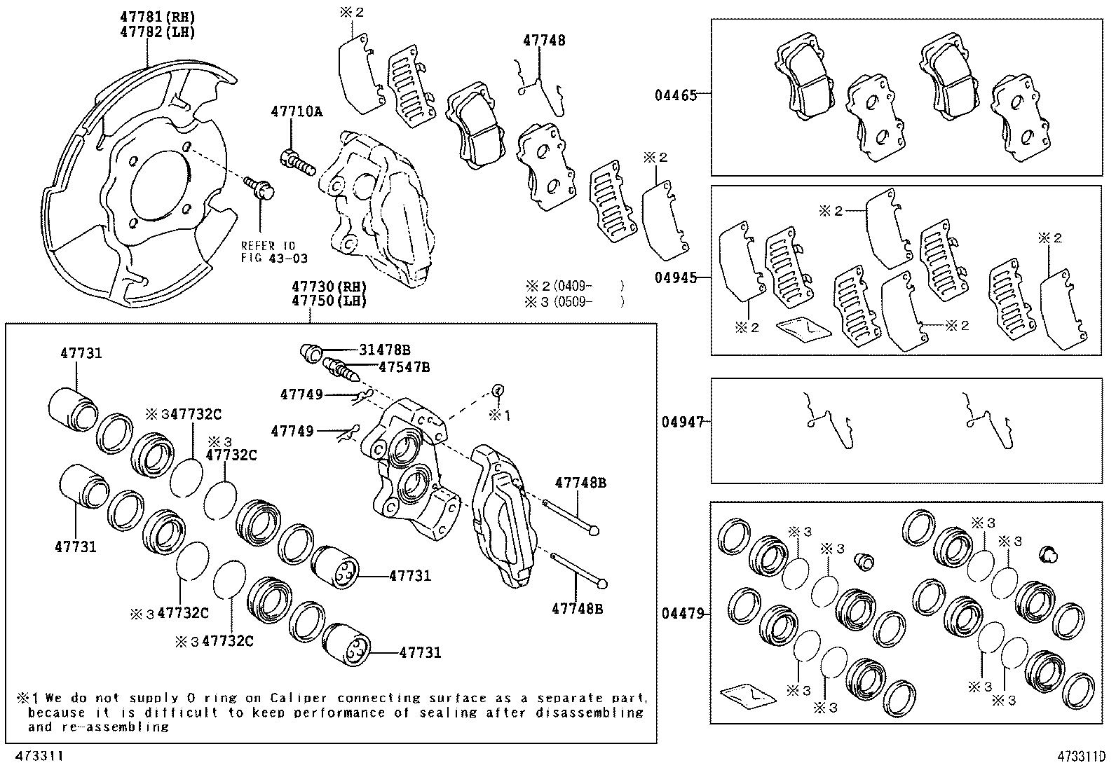 LEXUS 04465-35290 - Тормозные колодки, дисковые, комплект parts5.com