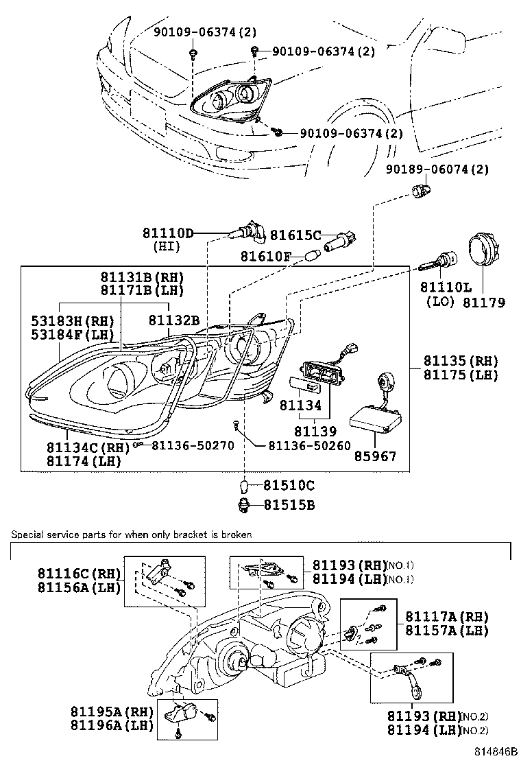 TOYOTA 90981-20010 - Лампа накаливания, основная фара parts5.com