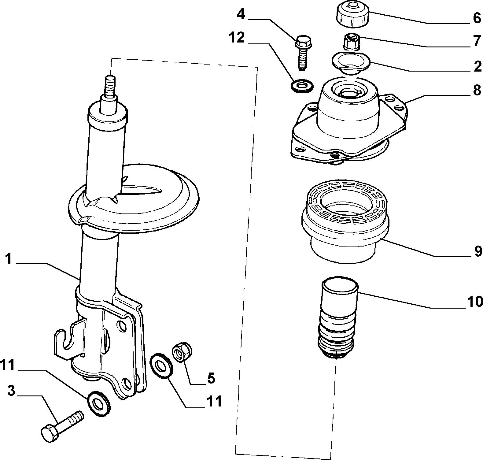 Lancia 46544151 - Опора стойки амортизатора, подушка parts5.com