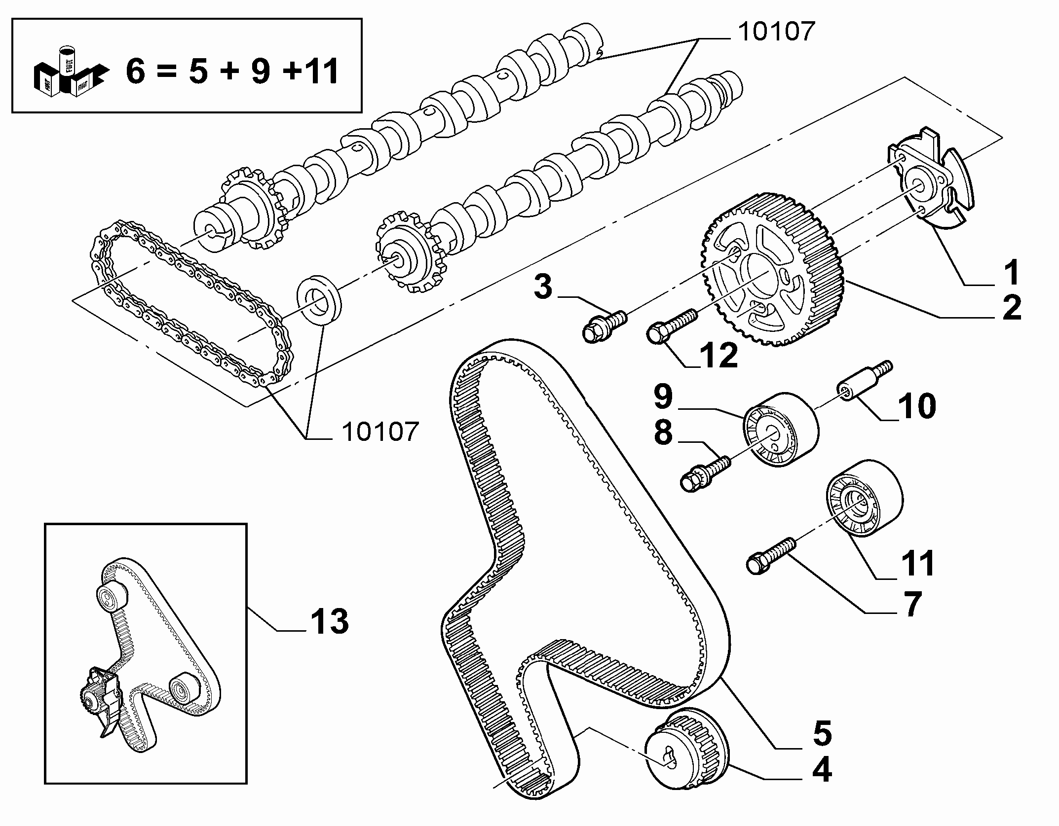 Lancia 9400830319 - Deflection / Guide Pulley, timing belt parts5.com