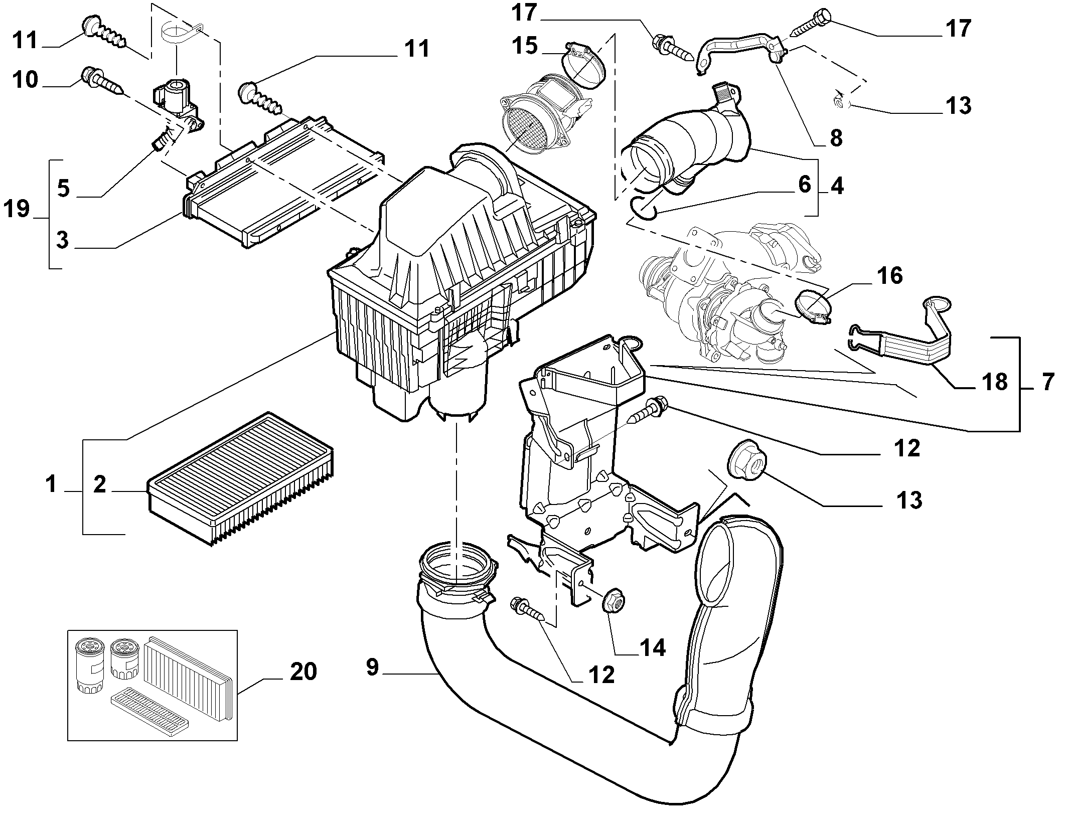 Lancia 9626759680 - Воздушный фильтр parts5.com