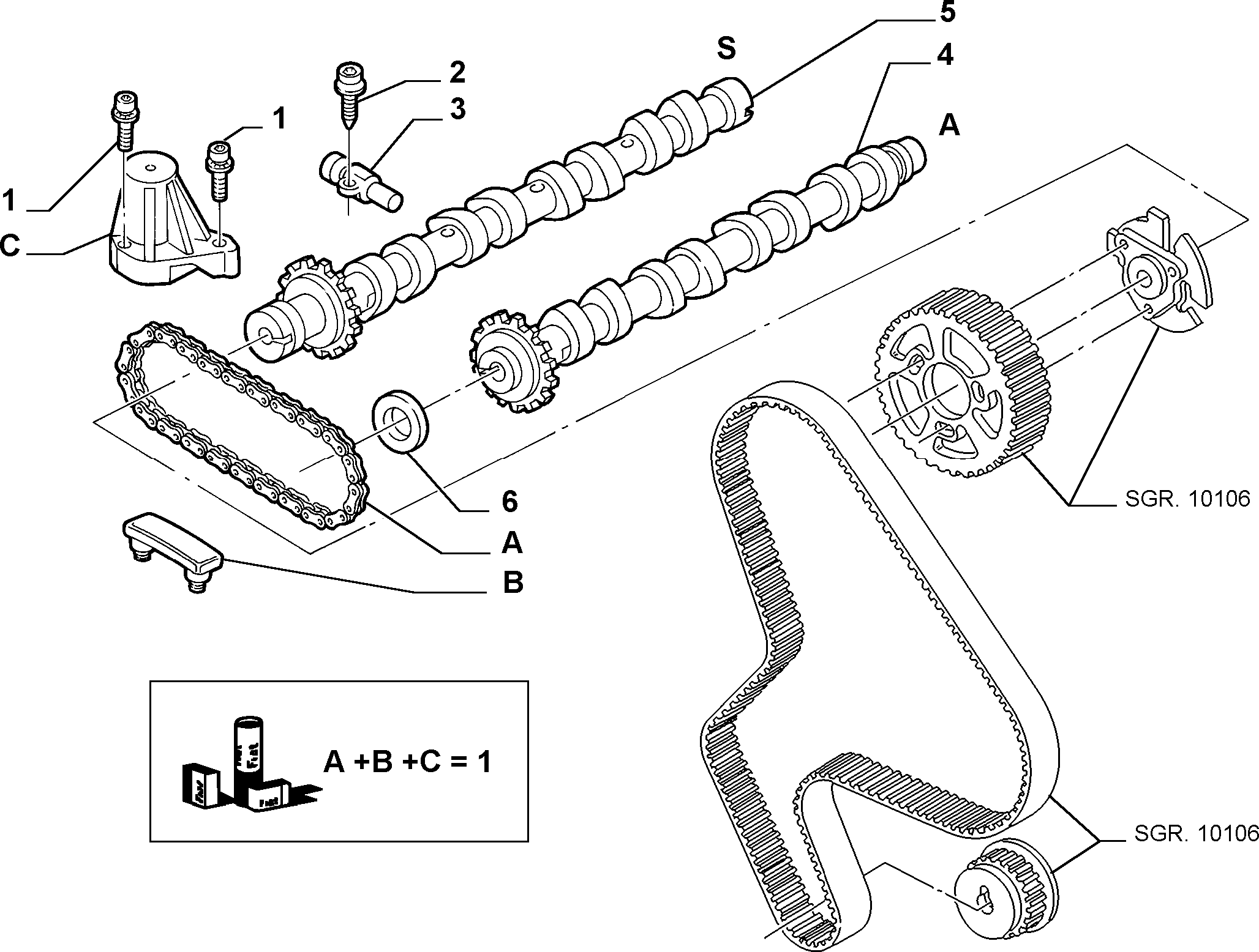 Lancia 9400849239 - Комплект цепи привода распредвала parts5.com