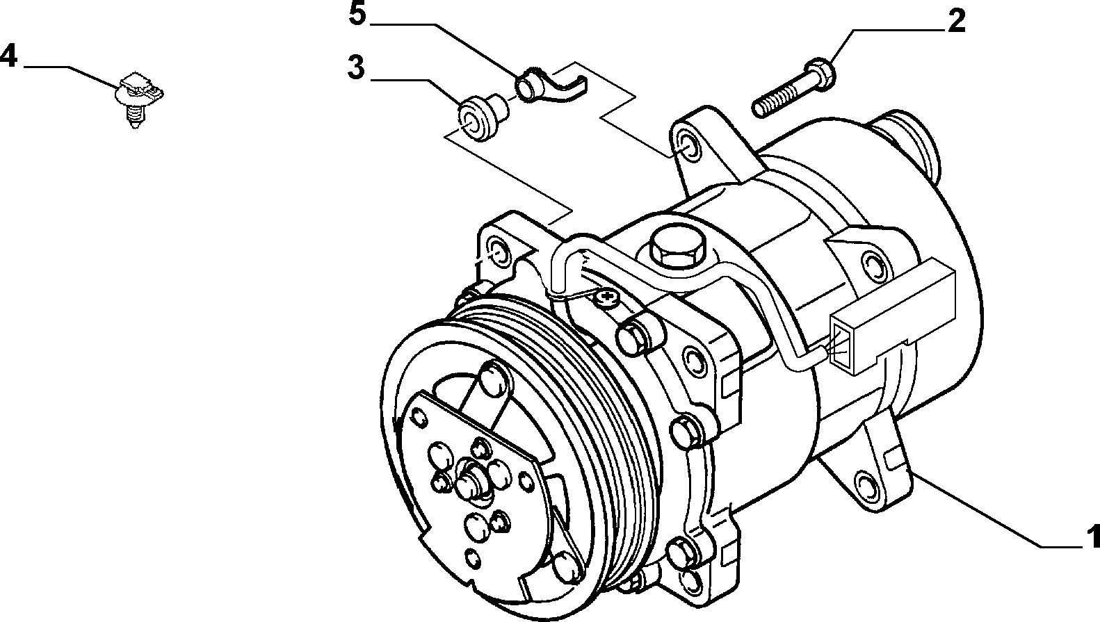 FIAT 9639109580 - Compresor, aire acondicionado parts5.com