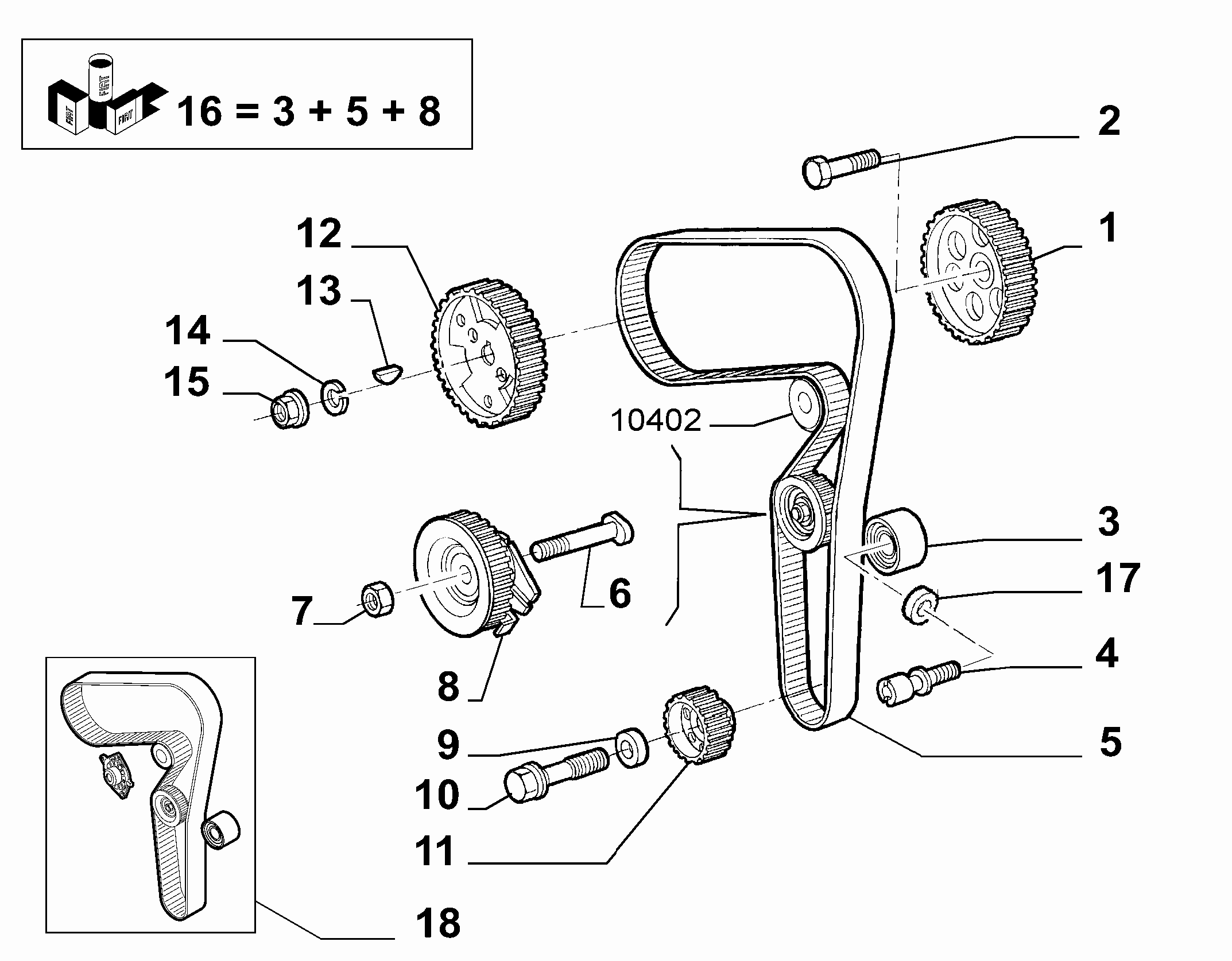 FIAT 71736795 - Timing Belt Set parts5.com