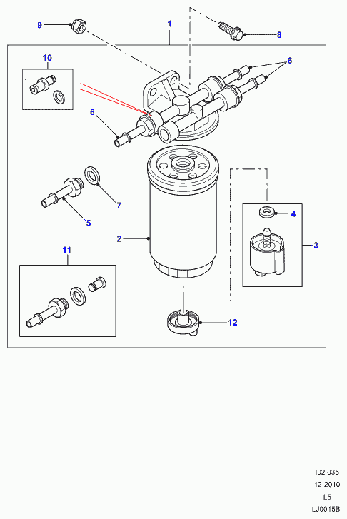 Land Rover ESR 4686 - Топливный фильтр parts5.com