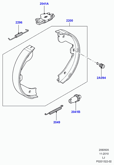 Land Rover SFS000051 - Комплект тормозов, ручник, парковка parts5.com