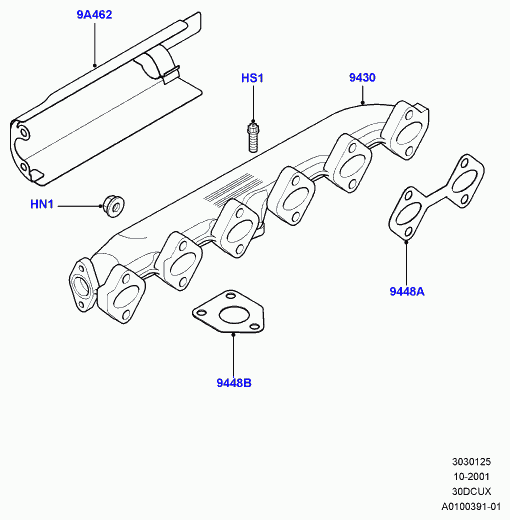 Land Rover LKG000190 - Прокладка, выпускной коллектор parts5.com