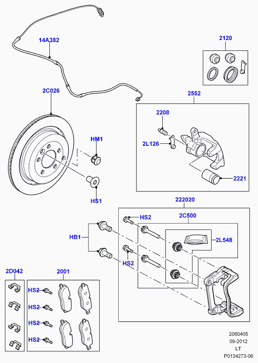 Land Rover LR019626 - Тормозные колодки, дисковые, комплект parts5.com