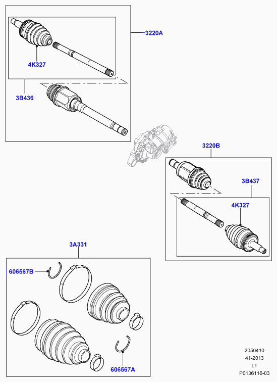 Land Rover TDJ500040 - Шарнирный комплект, ШРУС, приводной вал parts5.com