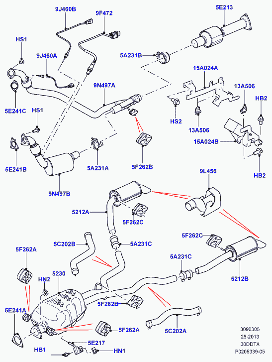 Land Rover FX108046 - Гайка, выпускной коллектор parts5.com