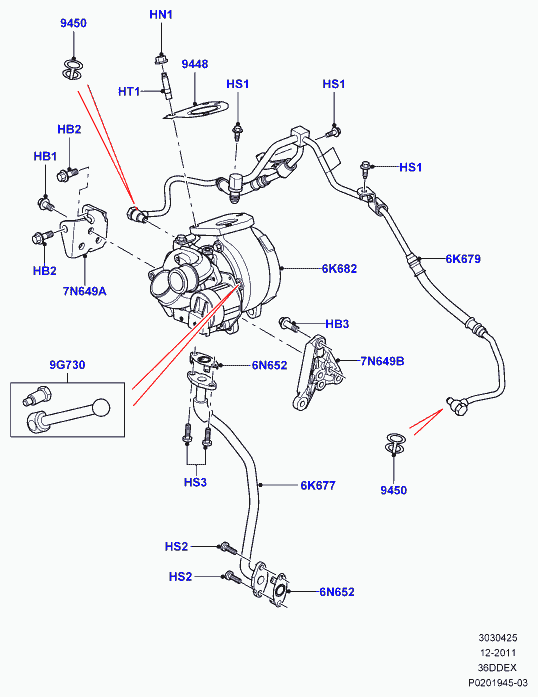 Land Rover LR004057 - Гайка, выпускной коллектор parts5.com