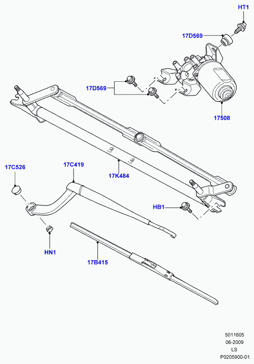 Land Rover LR018367 - Щетка стеклоочистителя parts5.com