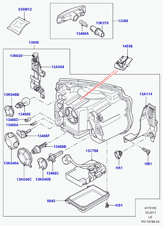 Land Rover XBI000030 - Лампа накаливания, фара дальнего света parts5.com