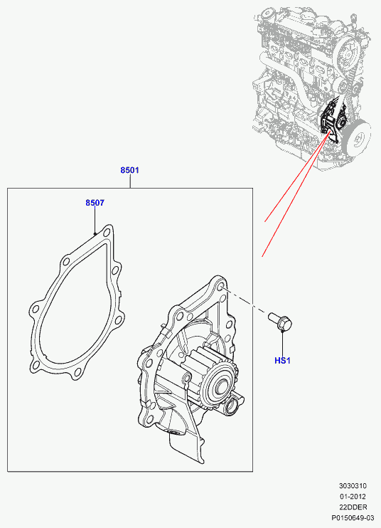 FORD LR011694 - Водяной насос parts5.com