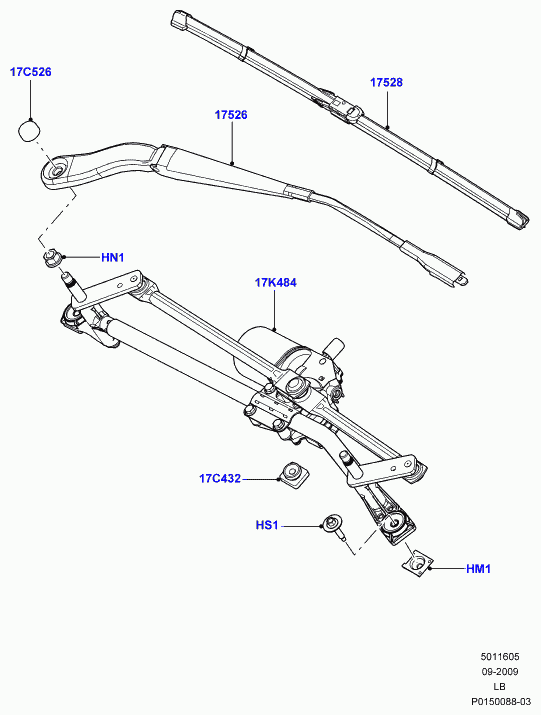 Land Rover LR 008818 - Щетка стеклоочистителя parts5.com