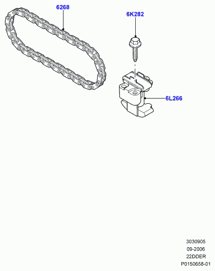 Land Rover LR 000663 - Комплект цепи привода распредвала parts5.com