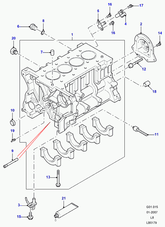 Rover LR020609 - Уплотняющее кольцо, коленчатый вал parts5.com