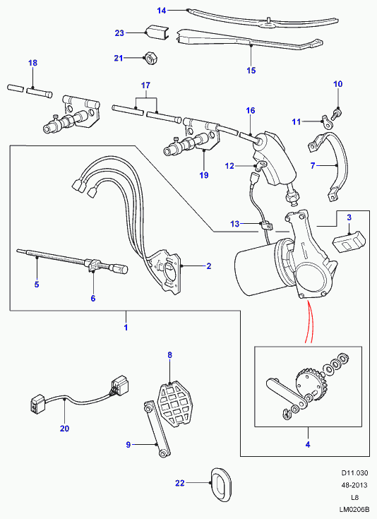 Land Rover DKC000110PMD - Wiper Blade parts5.com