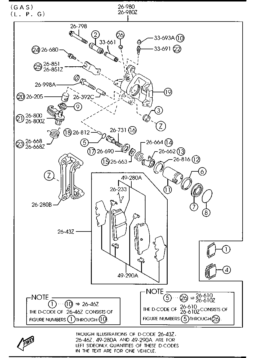 MAZDA GG5B-26-980A - Тормозной суппорт parts5.com