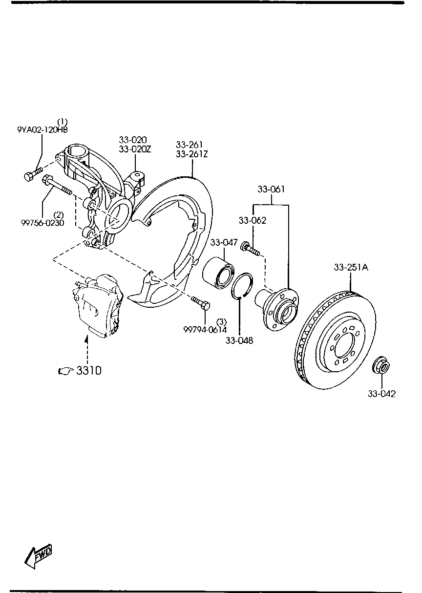 MAZDA BBM2-33-047 - Комплект подшипника ступицы колеса parts5.com