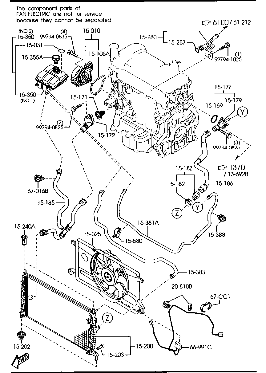 MAZDA Z601-15-205A - Крышка, резервуар охлаждающей жидкости parts5.com